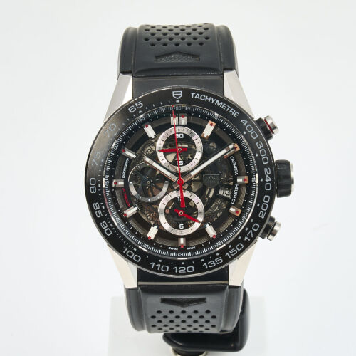 Tag Heuer Carrera 01, 45mm Skeletal Chronograph Wristwatch