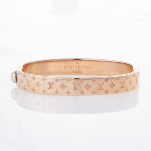 Louis Vuitton Rose Gold Tone Nanogram Cuff Bracelet M Louis