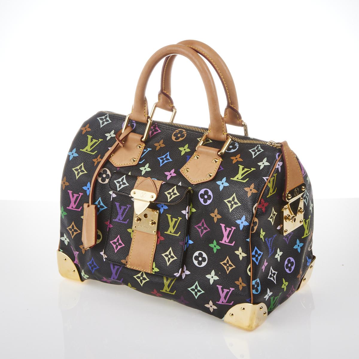 Louis Vuitton Black Multicolore Speedy 30 Bag