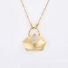 18ct Yellow Gold, Handbag Diamond Set Pendant with Chain