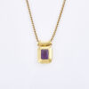 18ct Yellow Gold, Amethyst Pendant on a 60cm Snake Chain