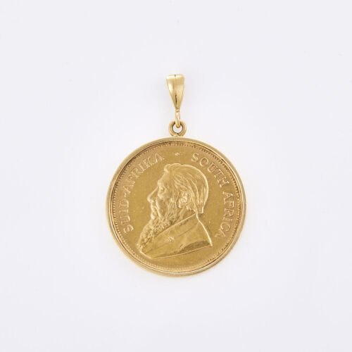 18ct Yellow Gold, 1 OZ Krugerrand Coin Pendant
