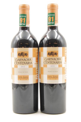 (2) 2012 Bodegas Aragonesas Coto de Hayas Garnacha Centenaria, Campo de Borja