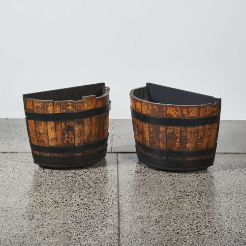 Pair Of Vintage Barrique Planters