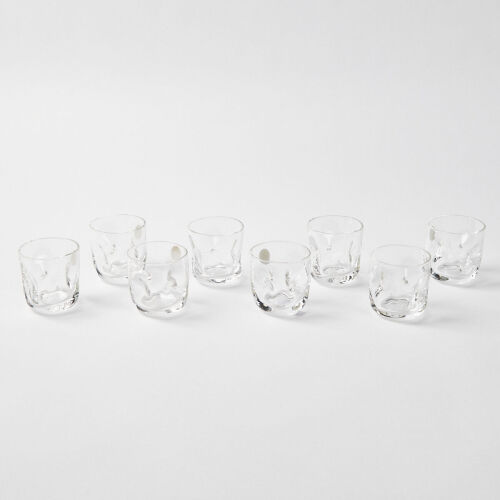 A Set Of Eight Sasaki Dimpled Crystal Shot Glasses