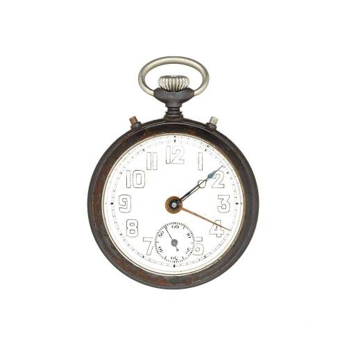 A Vintage Junghans Gunmetal Open Face Pocket Watch