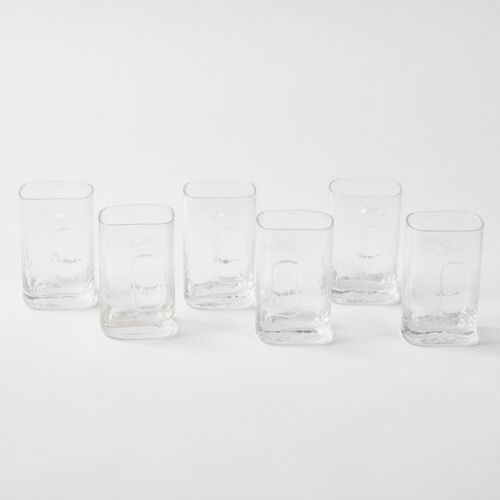 A Set Of Six Ice Glass Rectangular Tumblers