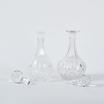 A Pair Of Cut Glass Port And Sherry Decanters With Stoppers