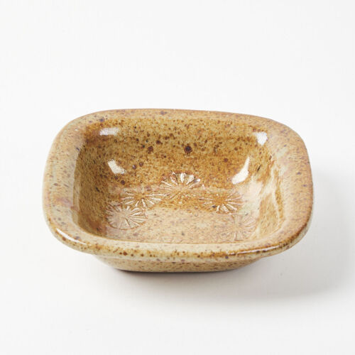 A Jane Smisek Square Bowl With Impressed Floral Decoration