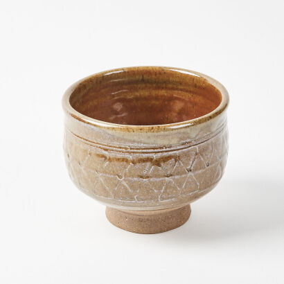 A Mirek Smisek Bowl With Impressed Triangular Stamping