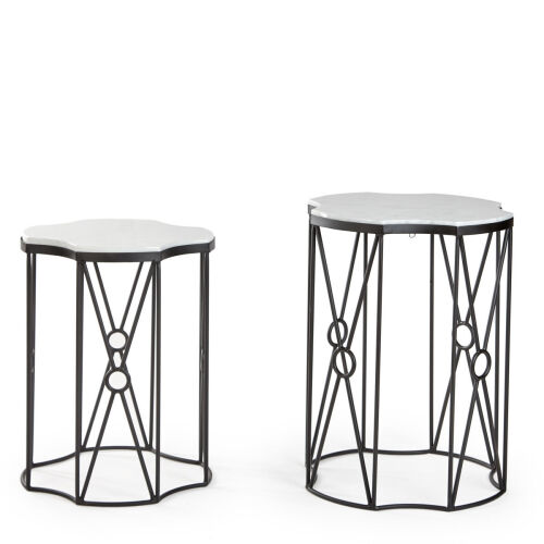 Two Hollywood Regency Side Tables