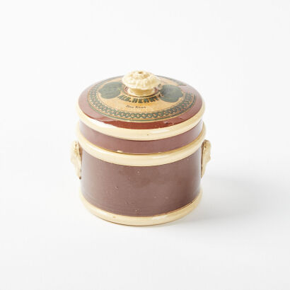 A Sarreguemines Majolica Lidded Bowl