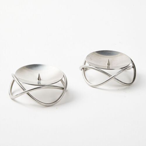 A Pair Of Georg Jensen Glow Candle Holders