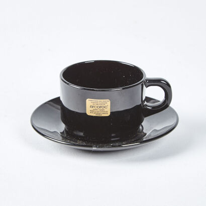 A Vintage Arcoroc Espresso Cup And Saucer