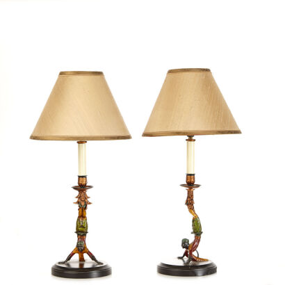 A Pair of Modern Blackamoor Lamps 