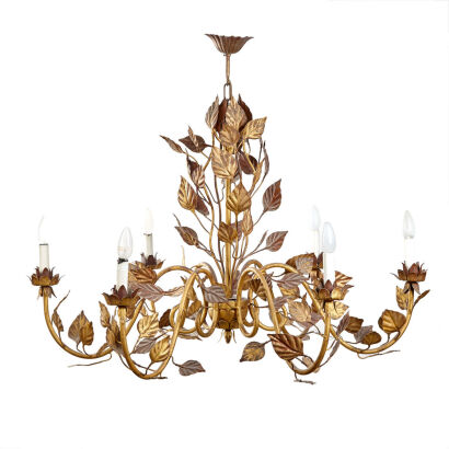 An Italian Hand-Crafted Solid Brass Chandelier