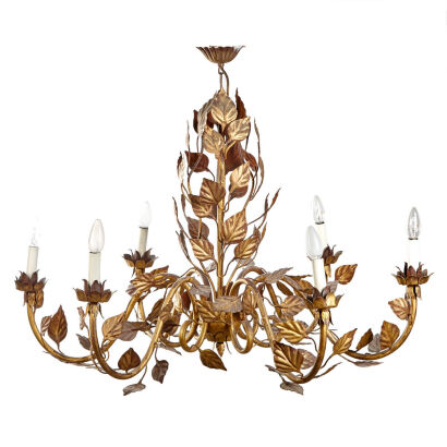 An Italian Hand-Crafted Solid Brass Chandelier