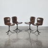 A Set of Four PT40 Bronze and Leather Dining Chairs Designed by Stephanie Grusenmeyer For Belgian P. Tendercool - 2