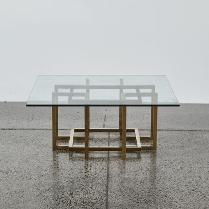 An Eventies Brass Coffee Table