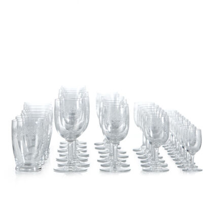 A Suite of Baccarat Etched Crystal Glassware 