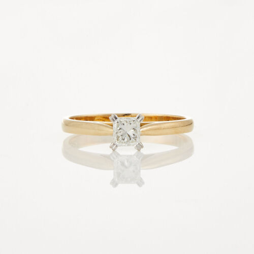 18ct Yellow Gold, .42ct Princess Cut Diamond Ring