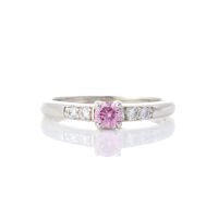 18ct White Gold, .22ct Argyle Pink Solitaire Diamond Ring