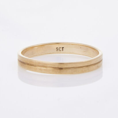 9ct Yellow Golld, Plain Band. Size P