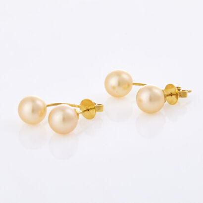 16ct Yellow Gold, Burmese South Sea Pearl Earrings