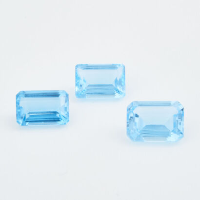 Collection of 3 x Loose, Rectangular Blue Topaz of 68.00cts Total Weight