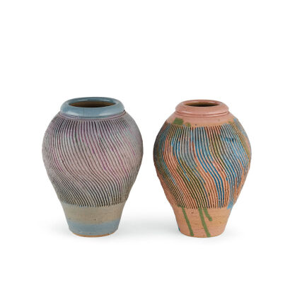 A Pair of Ovoid Warren Tippett Vases