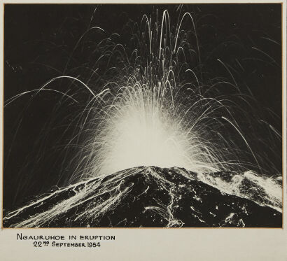 G B SCOTT Ngauruhoe In Eruption Silver Gelatin Photo 22th June 1954