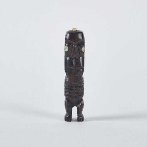 A Maori Carving With Paua Eyes