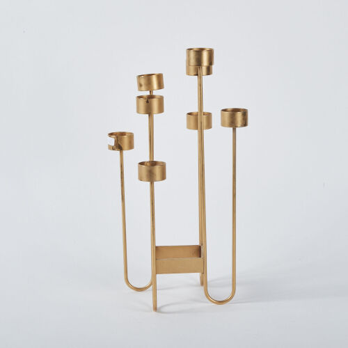 A Metal Eight Candle Candelabra