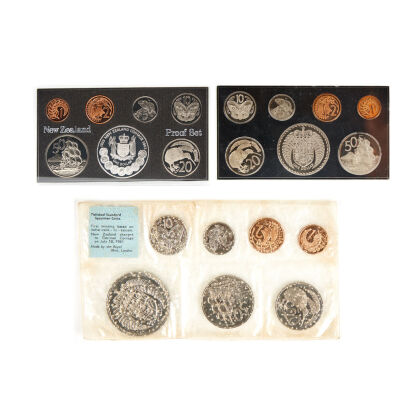 A Lot of Two Sets of 1983 New Zealand Proof Coins And A 1967 Standard Specimen Set