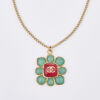 Chanel Cabochon Flower CC Necklace