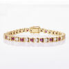 18ct Yellow Gold, Alternating 2.98ct Ruby and 2.70ct Diamond Bracelet