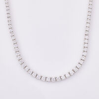 14ct White Gold, 10.16ct Graduating Diamond Tennis Necklace