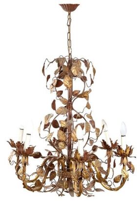 An Italian Hand-Crafted Solid Brass Chandelier