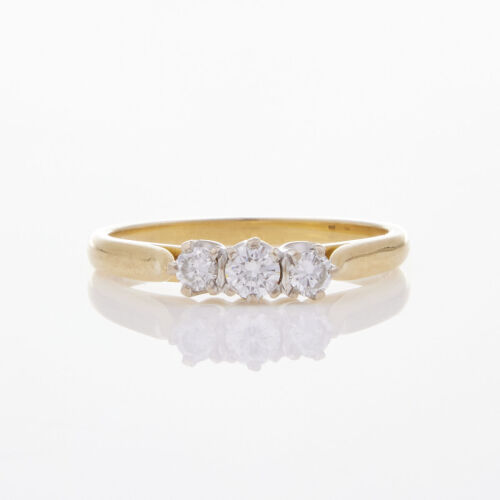 18ct Yellow Gold, .15ct Three Stone Diamond Ring