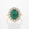 Handmade, 18ct Yellow Gold, 3.36ct Emerald and 1.06ct Diamond Ring