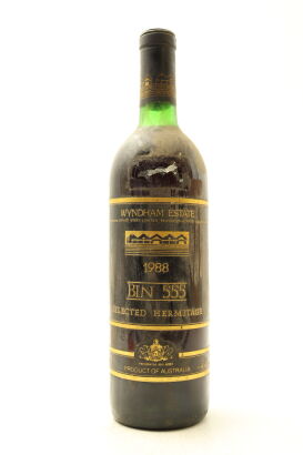(1) 1988 George Wyndham Bin 555 Selected Hermitage, South Eastern Australia
