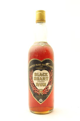 (1) Black Heart Jamaica Rum, 750ml, Circa 1960's
