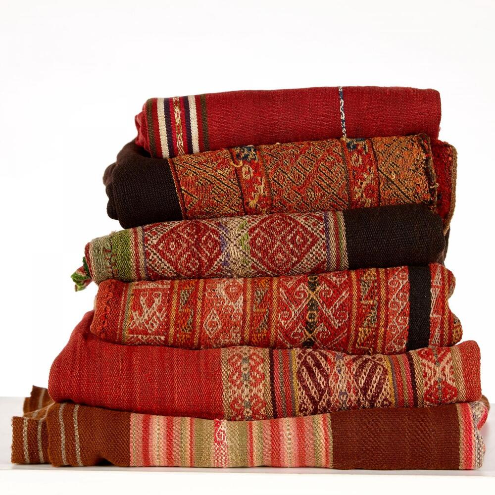 A Lot of Six Rare Antique Peruvian Shawls