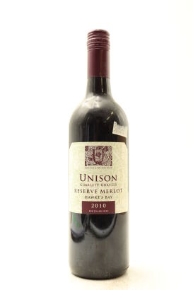 (1) 2010 Unison Vineyard Reserve Merlot, Gimblett Gravels