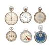 Six Vintage Sports Swiss Stop Watches