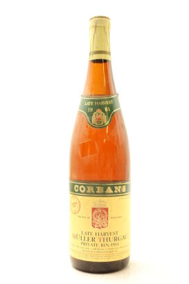 (1) 1981 Corbans Late Harvest Muller Thurgau, New Zealand