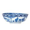 A Qing Dynasty Blue-and -white big Bowl with figures pattern