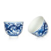 A Pair of Blue-and-white Tea Cups with dragon pattern (Qing Dynasty Qianlong Mark) - 3