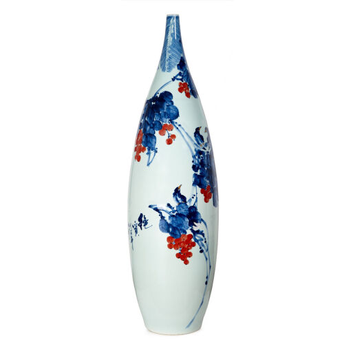 A Chinese Blue-and-white with Red Underglaze Vase