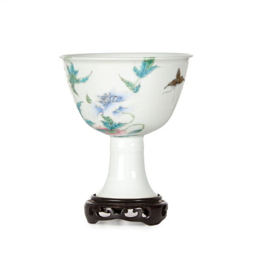 A Chinese Famille Rose Stem Cup (Qing Dynasty Yongzheng Mark)